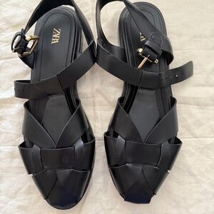 FISHERMAN SANDAL - BLACK LEATHER